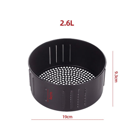 Crofta Air Fryer Replacement Basket Bread Pan Sturdy Baking Tray 2.6L 19x9.3cm