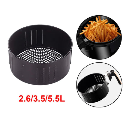 Crofta Air Fryer Replacement Basket Bread Pan Sturdy Baking Tray 2.6L 19x9.3cm