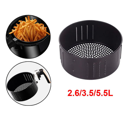 Crofta Air Fryer Replacement Basket Bread Pan Sturdy Baking Tray 2.6L 19x9.3cm