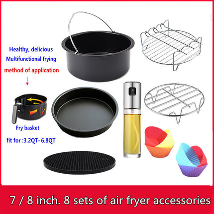 Crofta 13Pcs Air Fryer Accessories Non Stick for BBQ Baking Cooking  6inch