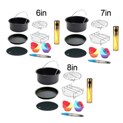 Crofta 13Pcs Air Fryer Accessories Non Stick for BBQ Baking Cooking  6inch