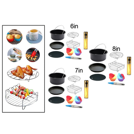 Crofta 13Pcs Air Fryer Accessories Non Stick for BBQ Baking Cooking  6inch