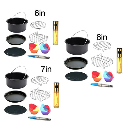 Crofta 13Pcs Air Fryer Accessories Non Stick for BBQ Baking Cooking  6inch