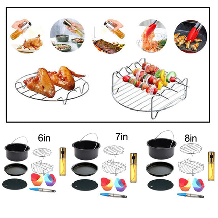 Crofta 13Pcs Air Fryer Accessories Non Stick for BBQ Baking Cooking  6inch