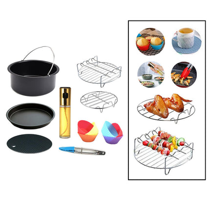 Crofta 13Pcs Air Fryer Accessories Non Stick for BBQ Baking Cooking  6inch