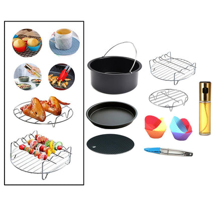 Crofta 13Pcs Air Fryer Accessories Non Stick for BBQ Baking Cooking  6inch