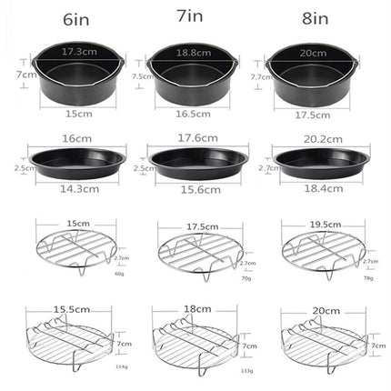 Crofta 13Pcs Air Fryer Accessories Non Stick for BBQ Baking Cooking  6inch