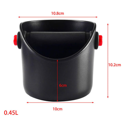 Crofta Durable Coffee Equipment Slag Bucket for Household Shop Espresso Maker Accs Red Black 0.45L