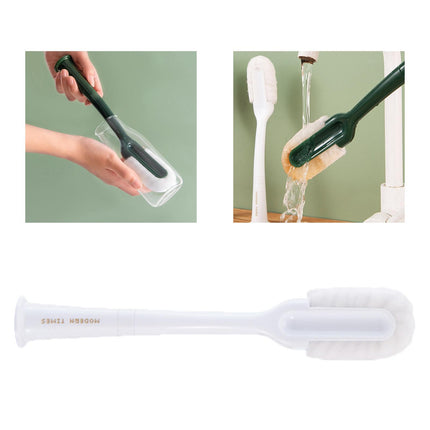 Crofta Brush Cleaner Reusable Durable with Comfort Grip for Household Water Glass White