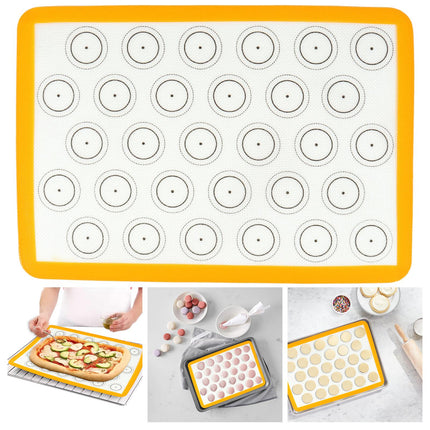 Crofta Food Grade Silicone Baking Mat Liners for Vegetables Bake Pans & Rolling yellow