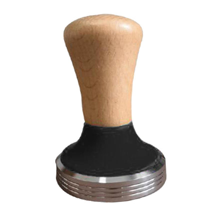 Crofta Stainless Steel Coffee Tamper Wooden Handle Coffee Leveler Bean Press Tool BLACK