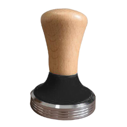 Crofta Stainless Steel Coffee Tamper Wooden Handle Coffee Leveler Bean Press Tool BLACK