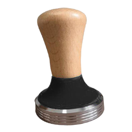 Crofta Stainless Steel Coffee Tamper Wooden Handle Coffee Leveler Bean Press Tool BLACK