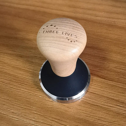 Crofta Stainless Steel Coffee Tamper Wooden Handle Coffee Leveler Bean Press Tool BLACK