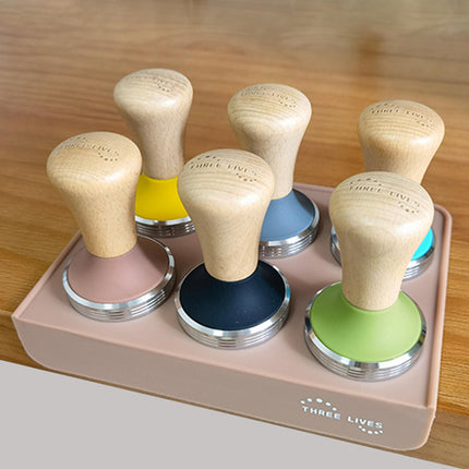 Crofta Stainless Steel Coffee Tamper Wooden Handle Coffee Leveler Bean Press Tool BLACK