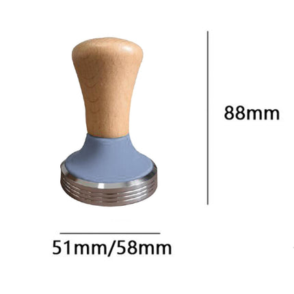 Crofta Stainless Steel Coffee Tamper Wooden Handle Coffee Leveler Bean Press Tool GRAY