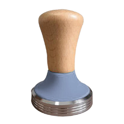 Crofta Stainless Steel Coffee Tamper Wooden Handle Coffee Leveler Bean Press Tool GRAY