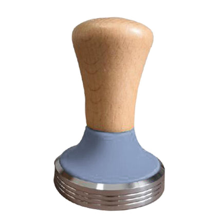 Crofta Stainless Steel Coffee Tamper Wooden Handle Coffee Leveler Bean Press Tool GRAY