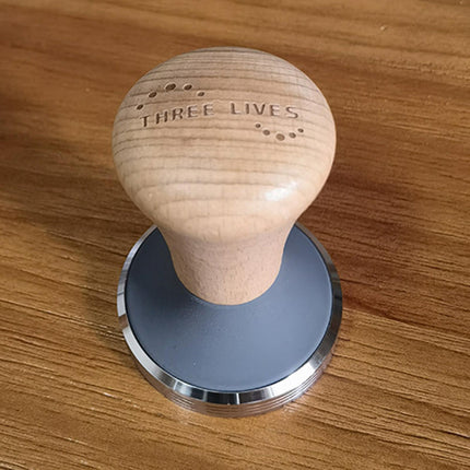 Crofta Stainless Steel Coffee Tamper Wooden Handle Coffee Leveler Bean Press Tool GRAY