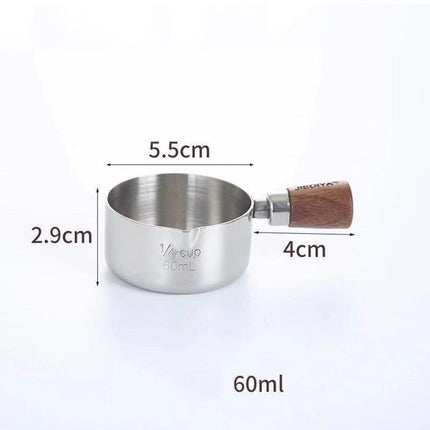 Crofta Short Wood Handle Stainless Steel Milk Pot Saucepan for Induction Cooker