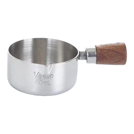 Crofta Short Wood Handle Stainless Steel Milk Pot Saucepan for Induction Cooker