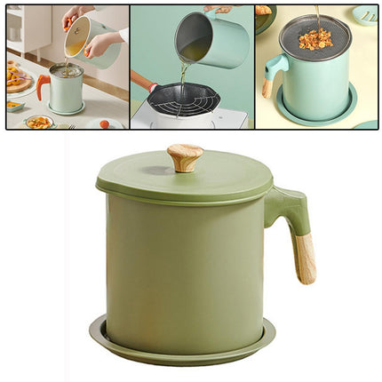 Crofta Mini Deep Fryer Pot Multifunctional Oil Saving 1.4L for Kitchen green