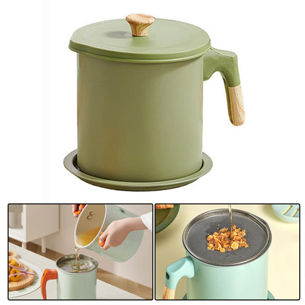 Crofta Mini Deep Fryer Pot Multifunctional Oil Saving 1.4L for Kitchen green