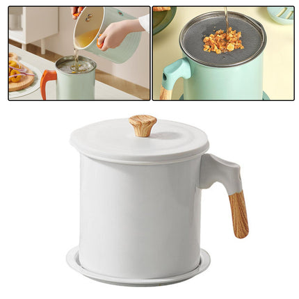 Crofta Mini Deep Fryer Pot Multifunctional Oil Saving 1.4L for Kitchen white