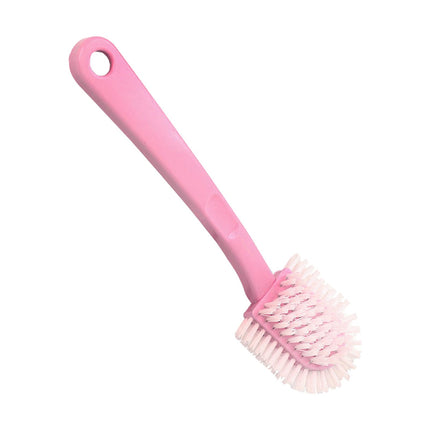 Crofta Five Sided Shoe Brush with Hanging Hole PP Material Comfortable for Cleaning Pink