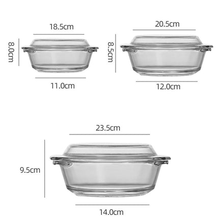 Crofta Glass Cereal Bowls Clear Mixing Bowl Morning Meal Bowl for Noodles Breakfast 500ml