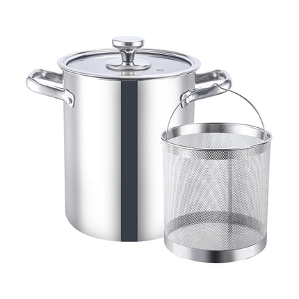 Crofta Stockpot with Glass Lid for Steaming, Frying and Boiling Thick Rice Bucket with Filter