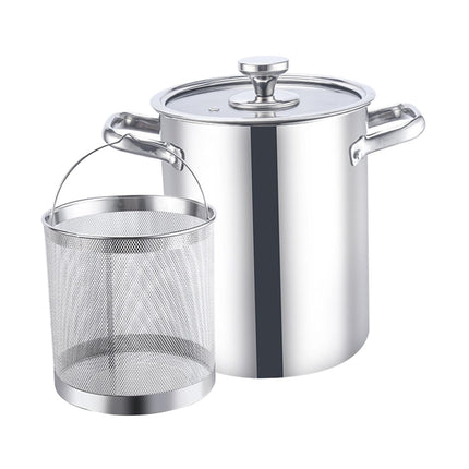 Crofta Stockpot with Glass Lid for Steaming, Frying and Boiling Thick Rice Bucket with Filter