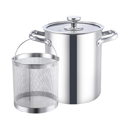 Crofta Stockpot with Glass Lid for Steaming, Frying and Boiling Thick Rice Bucket with Filter