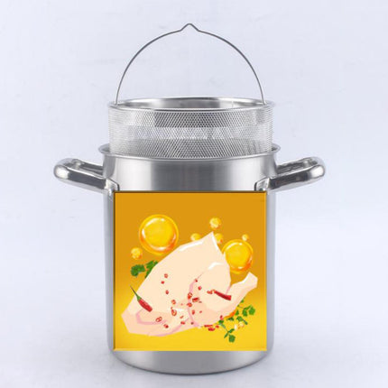 Crofta Stockpot with Glass Lid for Steaming, Frying and Boiling Thick Rice Bucket with Filter