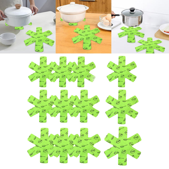 Crofta 12Pcs Anti Slip Pad Pot Pan Protectors for Nonstick Skillet Frying Pans Green