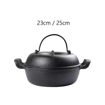 Crofta Cast Iron Serving Pot Multi Use with Dual Handles with Lid for Kitchen 23cm