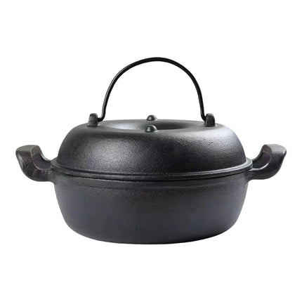 Crofta Cast Iron Serving Pot Multi Use with Dual Handles with Lid for Kitchen 23cm