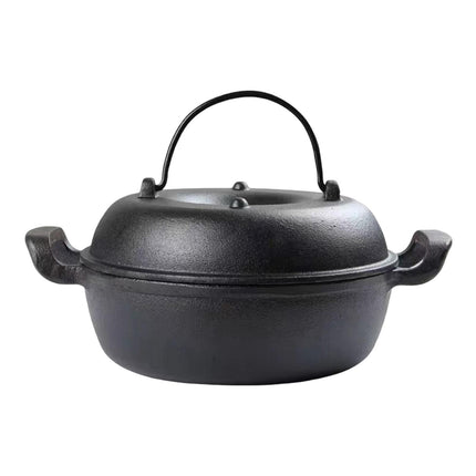 Crofta Cast Iron Serving Pot Multi Use with Dual Handles with Lid for Kitchen 23cm