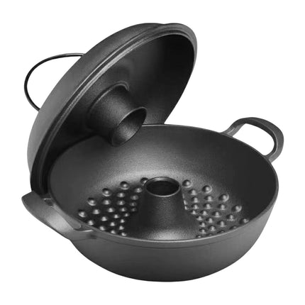 Crofta Cast Iron Serving Pot Multi Use with Dual Handles with Lid for Kitchen 23cm