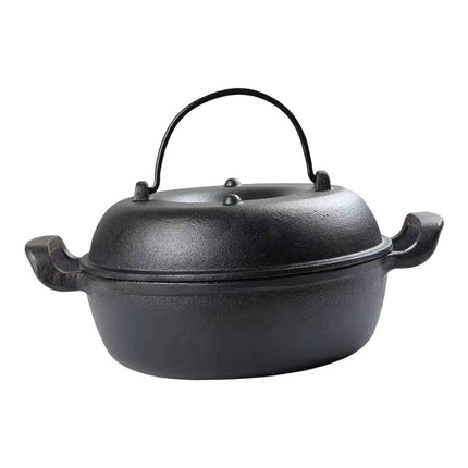 Crofta Cast Iron Serving Pot Multi Use with Dual Handles with Lid for Kitchen 23cm