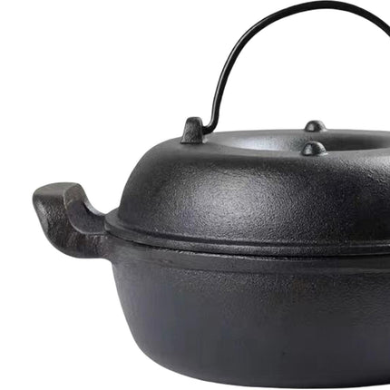 Crofta Cast Iron Serving Pot Multi Use with Dual Handles with Lid for Kitchen 23cm