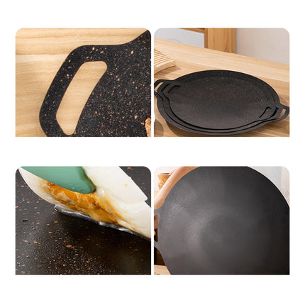 Crofta Grill Pan Korean Style Frying Pan Multifunctional Plate Pan for Cooking Home 38cm