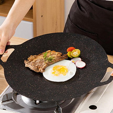 Crofta Grill Pan Korean Style Frying Pan Multifunctional Plate Pan for Cooking Home 38cm