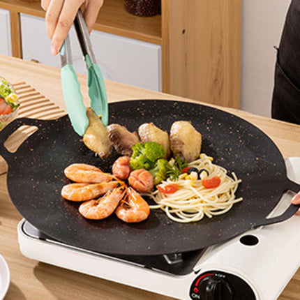 Crofta Grill Pan Korean Style Frying Pan Multifunctional Plate Pan for Cooking Home 38cm