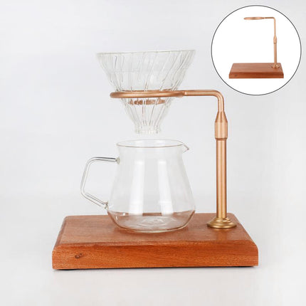 Crofta Coffee Filter Holder Accessory Coffee Dripper Stand Wooden Base for Bar A