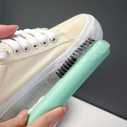 Crofta Long Handle Shoe Cleaning Brush Soft Bristles Washing Brush for Home Travel Green