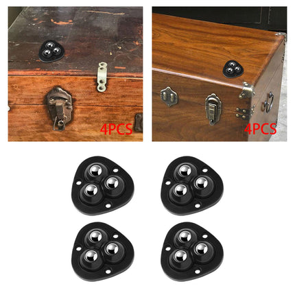 Crofta 4Pcs Self Adhesive Caster Wheels Furniture Wheel for Bins Case Furniture Black