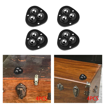 Crofta 4Pcs Self Adhesive Caster Wheels Furniture Wheel for Bins Case Furniture Black