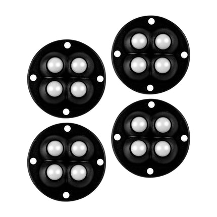 Crofta 4Pcs Mini Castor Roller 360 Degree Rotation Paste for Furniture Storage Box Glue beads black