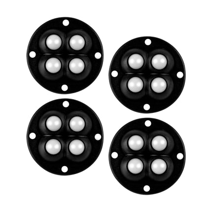 Crofta 4Pcs Mini Castor Roller 360 Degree Rotation Paste for Furniture Storage Box Glue beads black